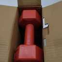 RBX Vinyl Coated Hand Weight Dumbbell Set - Hex Shaped, Roll Free for Body Building/Sculpting/Strength Training Exercise, (Set of 2) (3lb, Red)