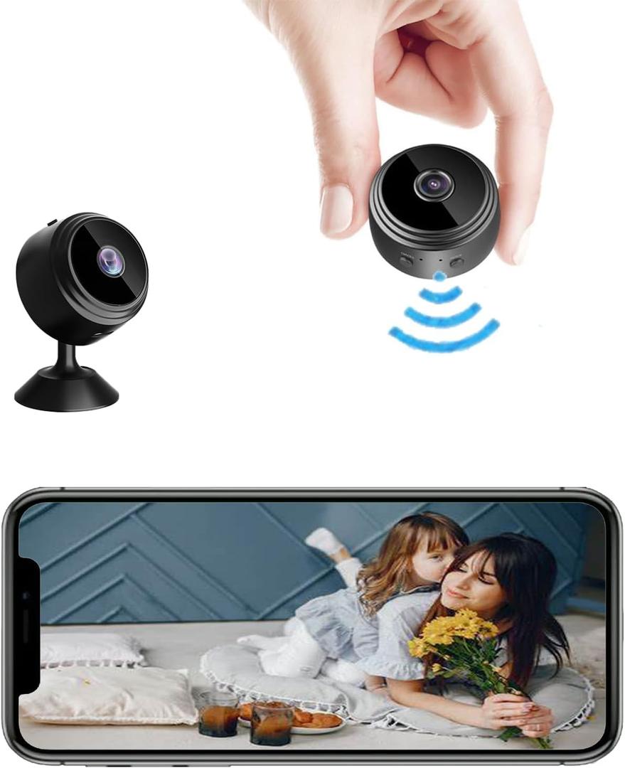 OVWE Mini Hidden Camera, 1080P Night Vision Spy CameraWide-Angle Home Security Camera with Motion Detection (2 Pack) (2 PCS Round)