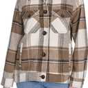 Levi's Women's Zoe Relaxed Wool Shirt Jacket, Brown Multi, Medium