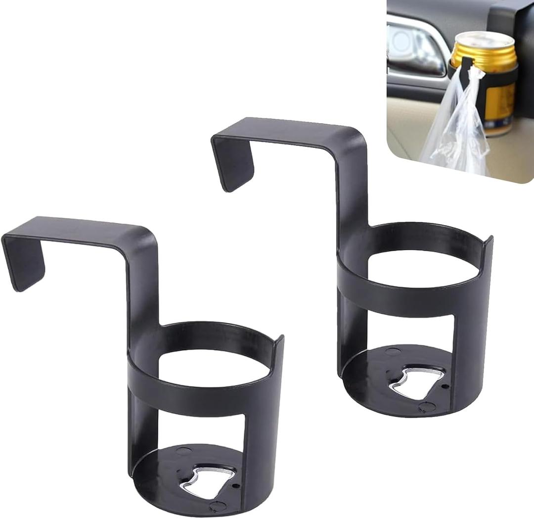 2 PCS Car Door Cup Holder, ABS Car Window Cup Holder, Portable Automotive Beverage Mount, Universal for Most Vehicles (Black #01)