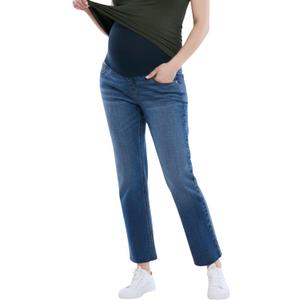 Motherhood Maternity Womens Secret Fit Over The Belly Slim Straight Leg Denim Pregnancy Jeans (Medium)