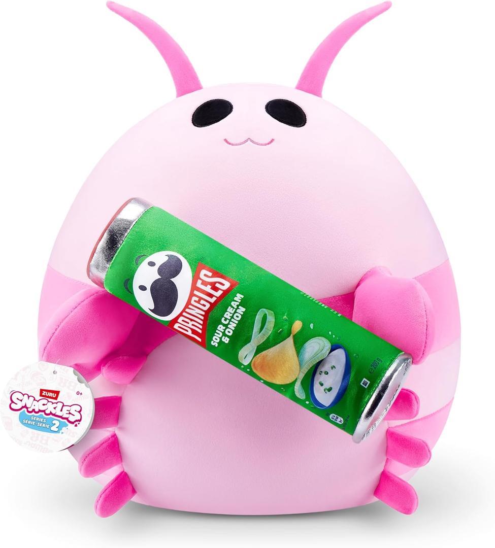 Snackles Series 2 Shrimp & Pringles 16 Inch Plush by ZURU, Ultra Soft Plush, Collectible Plush with Real Licensed Brands, Stuffed Animal, Giftable