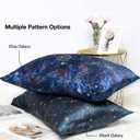 King Galaxy Constellation Print Silk Pillowcase for Hair and Skin, 22 Momme 100% Mulberry Silk Pillow Cases with Zipper, 20"x36"
