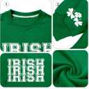 St Patricks Day Sweatshirt Women Shamrock Sweater Notre Dame Shirts Clover Top Irish Gift Long Sleeve Pullover (L)