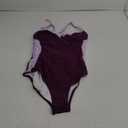SUUKSESS Womens Tummy Control One Piece Swimsuit Sexy Crisscross Back Bathing Suit (Small, Purple Colorblock)