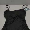 Eomenie Women's Swimsuit Tankini Tummy Control Bathing Suits Two Piece Full Coverage Slim Swim Suits with High Waisted Bottom (Black-ribbed)