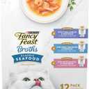 Purina Fancy Feast Lickable Wet Cat Food Broth Complement Classics Collection Variety Pack - (Pack of 12) 1.4 oz. Pouches (EXP 01/01/28)