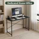 Computer Desk 48 Inch, Simple Home Office Desk Study Writing Table, Sturdy Metal Frame, Scratch-Resistant MDF Desktop for Bedroom Dorm Workspace, Black