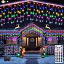 Joomer RGB Christmas Icicle Lights - 95FT Color Changing Outdoor String Lights with Remote Timer, Dripping Blood Effect for Haunted House, Roof, Eaves, Christmas Decor (Non-Connectable) (RGB (Red, Green, Blue))