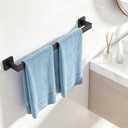 FLE Towel Bar, Black Wall Mount Towel Holder for Bathroom Kitchen, 24 Inch