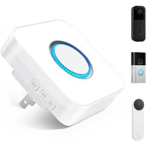 3 in 1 Wireless Doorbell Chime, Compatible with Ring & Blink & Google Nest Video Doorbell, Plug & Play, 2.4G WiFi, 5 Volumes, 32 Chimes, LED Indicators, for Store/Home/Office, 1 Pack