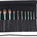 Bird&Fish Makeup Brush Case Travel, makeup brush case roll up,brush holder makeup,Holder Organizer Brushes Pouch Cosmetic Bag for TravelRolling Bag Storage Case PU Leather (Black)