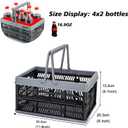 ZHJINGYU crates for storage,plastic baskets for organizing,collapsible shopping basket,foldable crate with Handles,collapsible storage crate,car basket,for Kitchen,Bathroom,Medicine (Black, S)