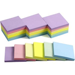 (24 Pack) Sticky Notes 3x3 in Pastel Post Stickies Super Sticking Power Memo Pads, Strong Adhesive, 74 Sheets/pad