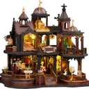 SUNNINO Miniature Dollhouse Kit, DIY Mini House Building Kits for Adults to Building with Furnitures Tiny House Bookshelf Decor Christmas Birthday Gifts for Family Lovers, Edinburgh Castle