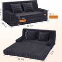 MeMoreCool 59" Boneless Loveseat Sofa Bed, Bubble Corduroy Couch, Dark Grey