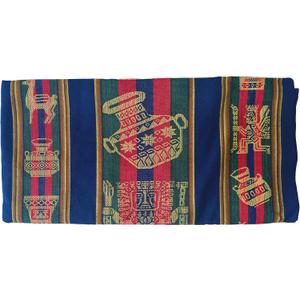 Unique Native Peruvian Throw - Vibrant Colors Lightweight Durable - Home,Yoga, Beach,Camping,Picnic,Outdoor Activities Thin Blanket 80'' x 47'' (Ancestral Icons Navy Blue)