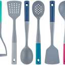 Met Lux Silicone Utensil Sets, 10 Nylon Head Cooking Utensil Sets - 6 Pieces Per Set, High-Heat Tolerance, Gray And Assorted Nylon Kitchen Utensils, For No-Stick Cookware - Restaurantware