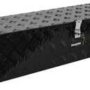 Aluminum Truck Tool Box, Heavy Duty Waterproof Truck Storage Organizer, Pickup Truck Bed RV Trailer with Side Handle, Lock and Keys (Black, 49-INCH)