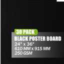 24x36 inches Poster Paper Set of 30, Black Large Poster Board, Blank Display Boards, Heavyweight Poster Paper Bulk for School, Office & Craft Projects