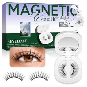 BEYELIAN Magnetic Eyelashes with Applicator Kit, Upgrade Soft Magnetic Lashes Reusable False Eyelashes Natural Look, No Glue Needed Eyelashes for Daily Work Magic-35 (Lightweight & Comfortable)
