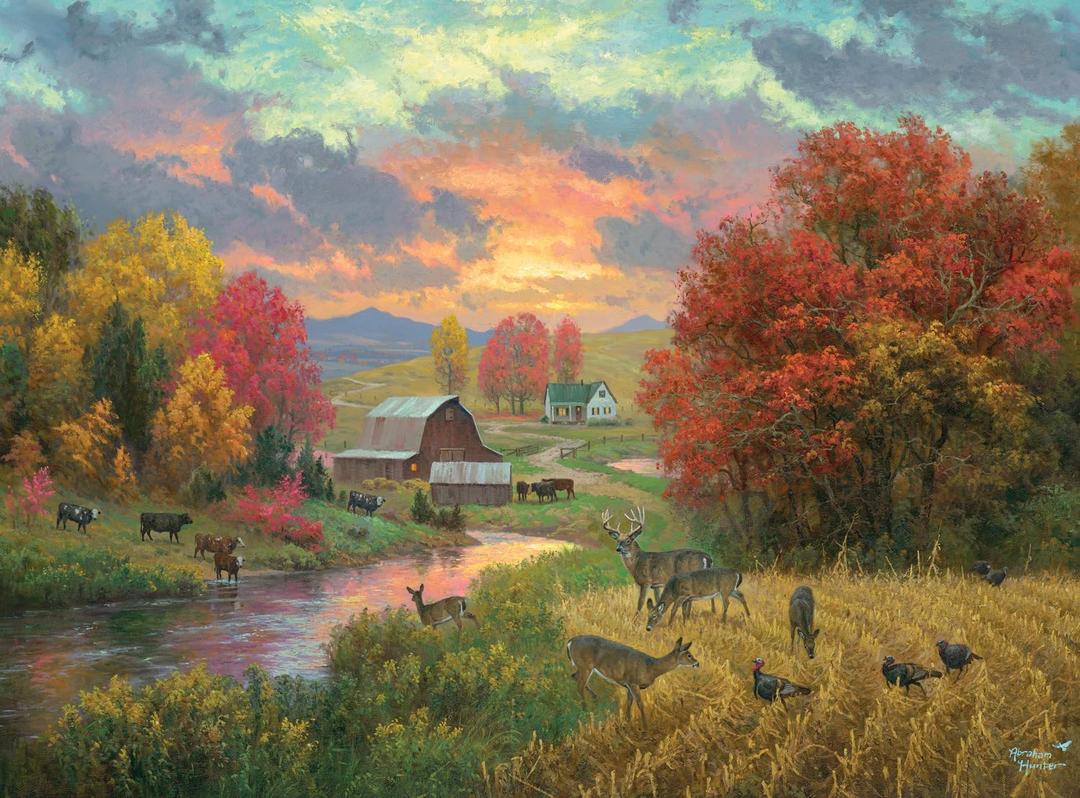 Buffalo Games - Abraham Hunter - Golden Retreat - 1000 Piece Jigsaw Puzzle for Adults -Challenging Puzzle Perfect for Game Nights - Finished Size is