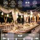 25Ft Outdoor White Frosted String Lights with 27 G40 Frosted Bulbs,E12 Socket base,Waterproof Connectable Hanging Lights for Backyard Wedding Porch Bistro Party Valentine's Day Decor,White Wire