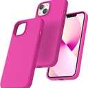TOCOL 5 in 1 for iPhone 13 Case for Women, Slim Liquid Silicone Phone Case iPhone 13 [Anti-Scratch] [Drop Protection], Hot Pink