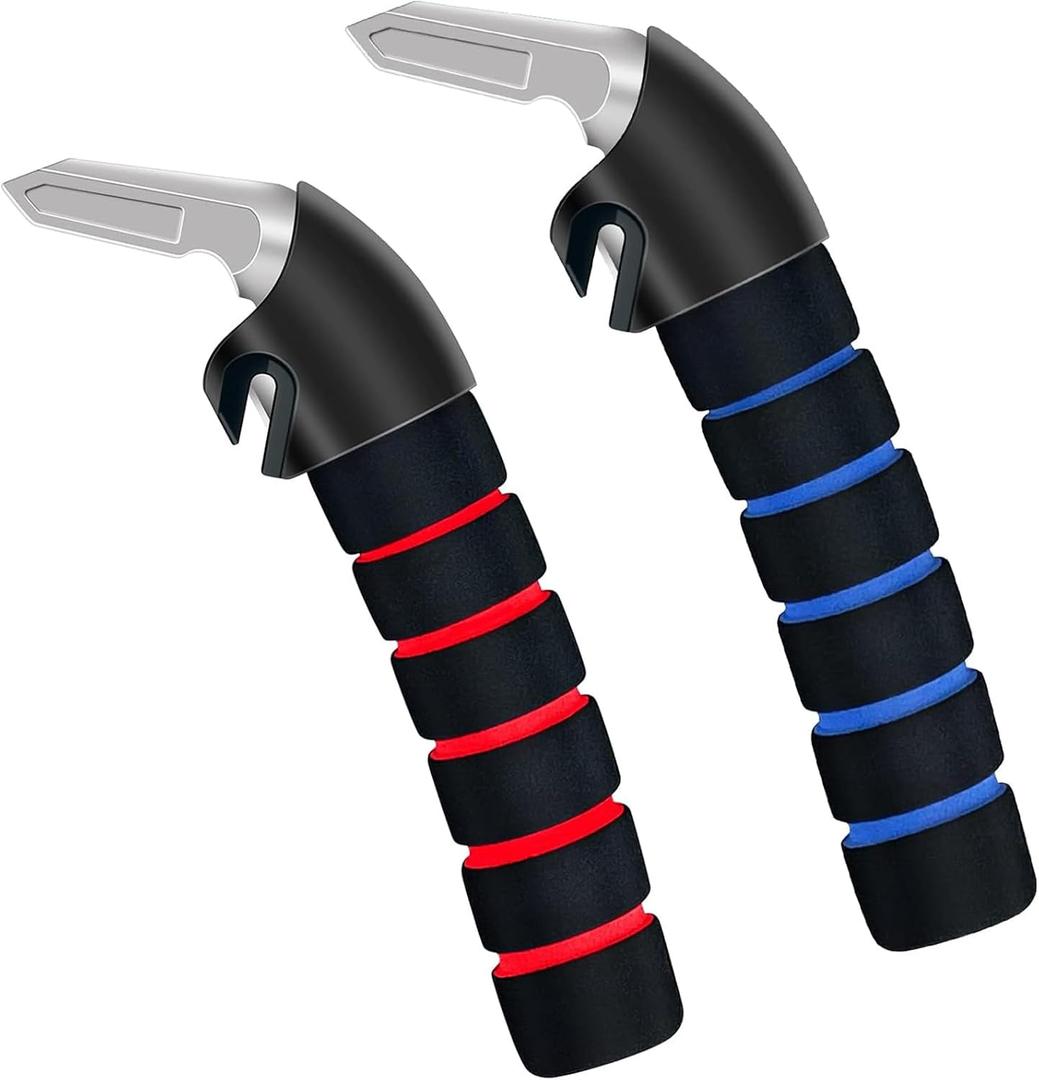Car Door Handle for Elderly - Auto Grab Handles - Portable Bar Car Support Handle for Elderly & Seniors & Handicap Standing Mobility Safety Tip to Help Get Out Blue and Red