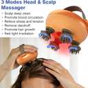 cotsoco Electric Cordless Head Scalp Massager with 3 Types Massage Heads, Handheld Portable Head Scratcher Massager for Stress Relax, Deep Clean and Hair Growth, Gifts for Men Dad Mom