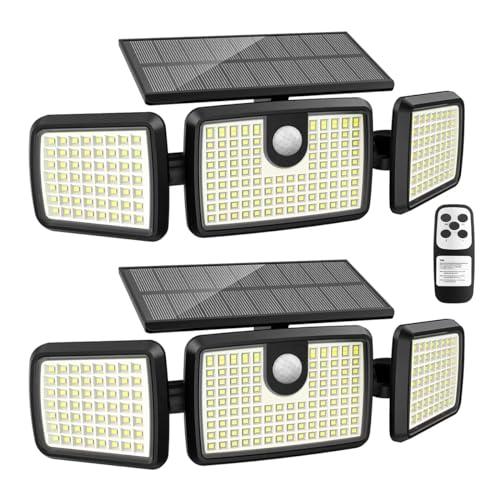 Only 1 Pack Solar Lights Outdoor, Quick Charge Solar Motion Deck Lights Outdoor for Deck with 232LEDs High Brightness, Larger Built-in Tempered Glass Panel, Sensitive PIR Motion Inductor