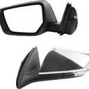Dasbecan Left Driver Side Mirror Compatible with Chevy Impala 2014-2020 Manual Folding Power Glass Heated with Turn Signal Puddle Light Memory Replaces 22936937PFM Chrome 12Pins