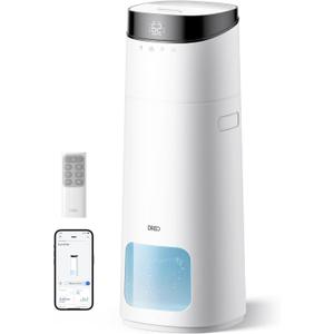 DREO 16L Smart Humidifier Large Room 1000 ft, 130H Cool Mist Air Humidifiers for Bedroom Plants Baby, Top Fill, Remote/Touch/Voice & APP Control, Clean Tank Technology, 30dB, RGB Light, HM755S White