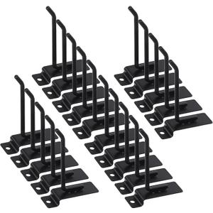 Swpeet 20Pcs 4 Inch Heavy Duty Slatwall Hooks Assortment Kit, Slatwall Accessories Slatwall Panel Hooks Garage Organization Slat Wall Hooks Pegboard Gridwall Hooks Display Hooks for Retail Black