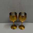 Stainless Steel Wine Glasses Set of 2, 11.8oz Unbreakable Goblet Glass,White Red Wine Metal Drink Champagne Goblet for Outdoor, Travel, Camping, Party,Wedding (Gold)