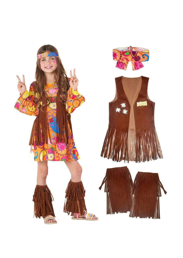 Morph 70s Outfits For Girls, Girl Hippie Costume, 60s Outfits For Girls, Hippie Costume For Kids, Kid Disco Outfit