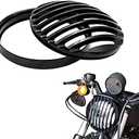 Alpha Rider Black Aluminum Headlight Grill Cover 5 3/4 Inch for Sportster Roadster XL1200R XL883 883 Custom XL883C/XL1200C Low XL883L/XL1200L Iron 883 XL883N