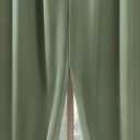 Sun Zero Belize 2-Pack Magnetic Closure Pleated Look Theater Grade 100% Blackout Back Tab Curtain Panel Pair, 52" x 84", Sage Green