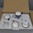 Selamica Ceramic 2 oz Espresso Cups, Small Expresso Coffee Cup Set with Saucers, Porcelain Mini Demitasse Cups for Latte Mocha Tea, Set of 6, Vintage Blue