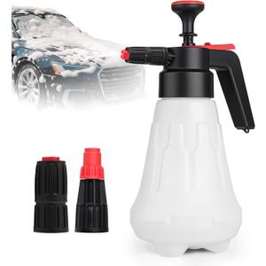 2L Hand Pump Foam Sprayer, 68oz Garden Pump Sprayer, Car Wash Foaming Spray Bottle with 2 Adjustable Nozzles, Durable Tank, Visible Scale, Suitable for Car Washing and Lawn&Garden Care