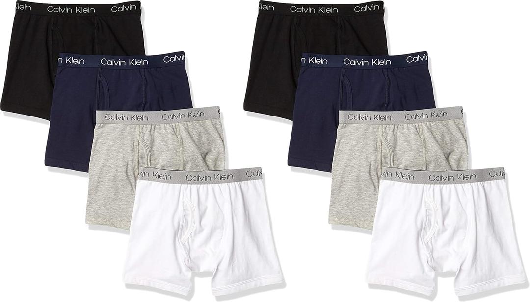 Calvin Klein boys Modern Cotton Boxer Brief Underwear 8 Pack (Large)