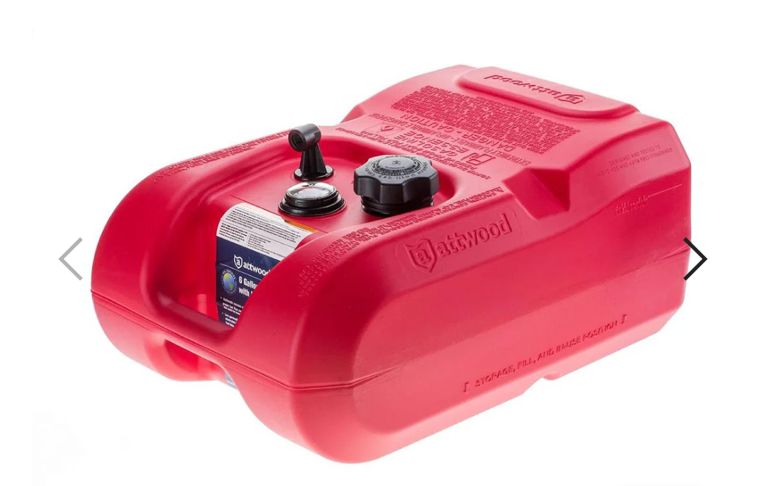 Attwood Marine 8806LPG2S   EPA and CARB Certified 6-Gallon Portable Marine Boat Fuel Tank