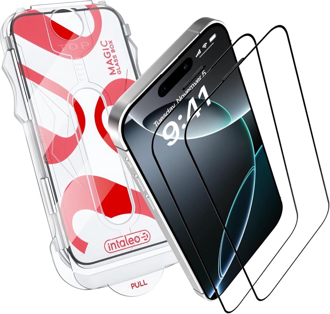 Screen Protector for iPhone 16 Pro  MagicBox Tempered Glass Screen Protector iPhone 16 Pro(2 pcs) with 2 Applicators, 9H Hardness, Oleophobic Coating - Accessories For Iphone 16Pro
