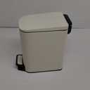 TIPGO Slim Bathroom Trash Can with Lid Soft Close, 6 Liter / 1.6 Gallon Stainless Steel Garbage with Removable Inner Bucket, Small Trash Bins for Bedroom, Office (Cream)