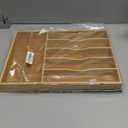 Bamboo Silverware Organizer, Bamboo Kitchen Drawer Cutlery Organizer, Utensil Holder, Flatware Organizer Tray (15.8"x11.7"x1.6")