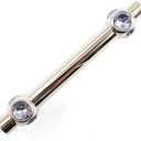 JETLAND Cabinet Drawer Crystal Pulls, 4-Pack, Golden with Clear Glass, 3" Hole Centers, Shining Cross, Cabinet Handles for Dresser Nightstand Furniture, PW6733GO076