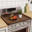 Noodle Board Stove Cover Wood (Ready to Use), Stove Top Covers for Electric Stove, Gas Stove, Wooden Decorative Rustic Kitchen Serving Tray, for Range Stovetop, Cooktop, 30'' * 22'', Brown