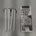 ARTISTRO 5 White Paint Pen for Rock Painting, Stone, Ceramic, Glass, Wood, Tire, Fabric, Metal, Canvas. Set of 5 Acrylic Paint White Marker Water-based Extra-fine Tip