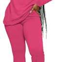 PINSV Womens 2 Piece Outfits Casual Sets Long Sleeve Top and Flare Pants Lounge Sets Tracksuit (M)