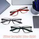 2 x Hubeye TR90 Sports Reading Glasses for Men and Women Ultralight Flexible Anti-Blue Light ReadersPattern green+Pattern red+Pattern gray+0.0